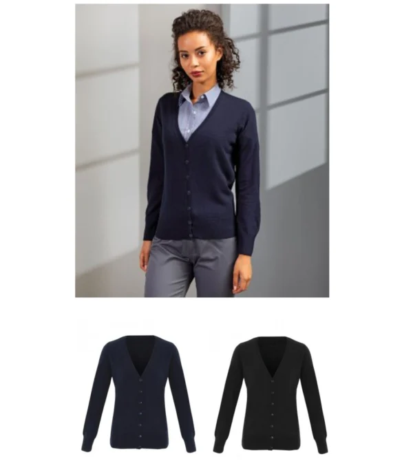 Premier PR402 Ladies Essential Acrylic V Neck Cardigan